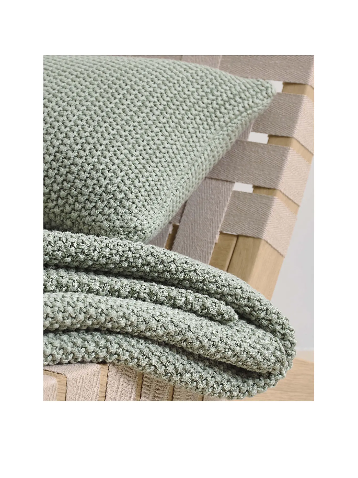 MARC O'POLO HOME | Zierkissen Nordic Knit 30x60cm Garden Green | 